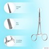 DEXSUR Precision Kelly Hemostat Forceps Locking Tweezers Clamp, Silver, Straight