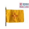 4x6 E-Gloss New Mexico Stick Flag w/U.S. Stick Flag &