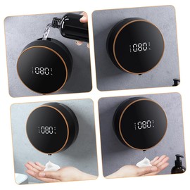 Ciieeo Electric Wall Mounted Automatic Soap Dispenser Adjustable Level Touchless Foaming Soap Container for Bathroom and Kitchen Use Stylish Black Design