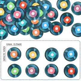 Blumomon 40pcs Edible Record Cupcake Toppers Edible Black Record CD Cupcake Decorations Music Lover's Baby Shower Cupcake Decorations for Music Theme Birthday Supplies