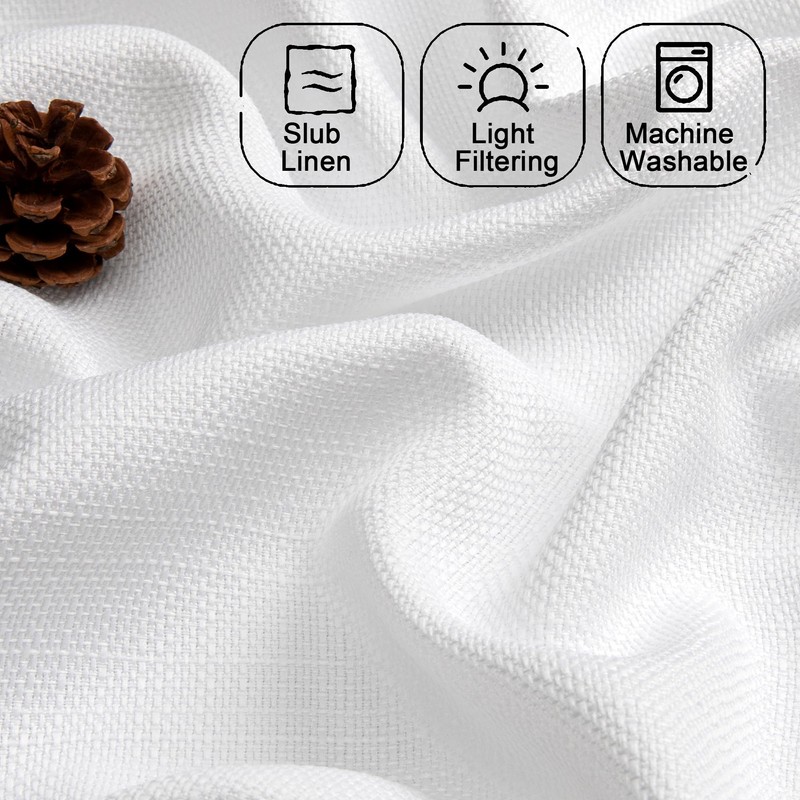 Chyhomenyc 2 Panels White Curtains 24 Inch Length Tier Curtains,