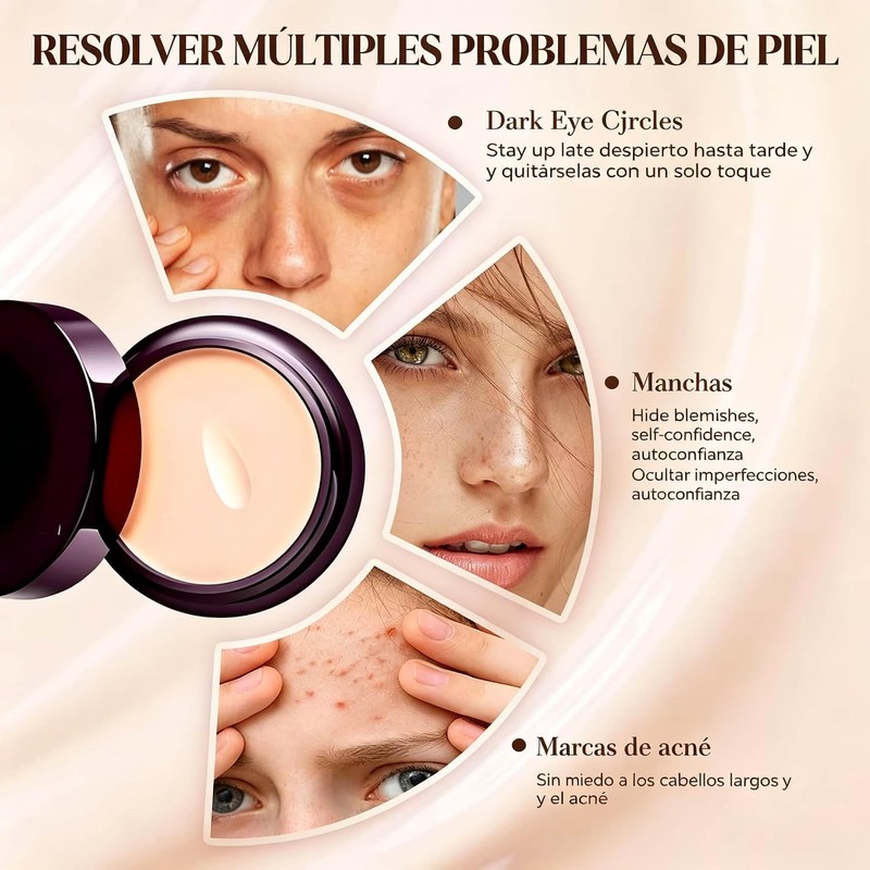 Corrector en Crema Mate Hidratante 2 Unidades – Cobertura Total