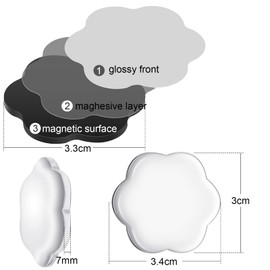 72 Pieces Craft Magnets Glass Ceramic Ferrite Magnet with Adhesive Backing and Transparent Clear Glass Cabochons for DIY Craft Fridge Refrigerator Pendants