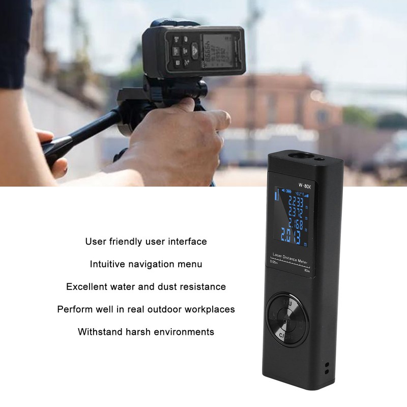 Laser Distance Meter Outdoor Handheld Measure Rechargeable Measurement Tool High