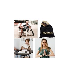 Novarena 24 Pack Genuine Leather Woven Tree of life Bracelets Men Women, Tiger Eye Natural Stone Lava Rock Beads Ethnic Tribal Elastic Wristbands, Beaded Multi Layer Stackable (Pack of 24 Bracelets)