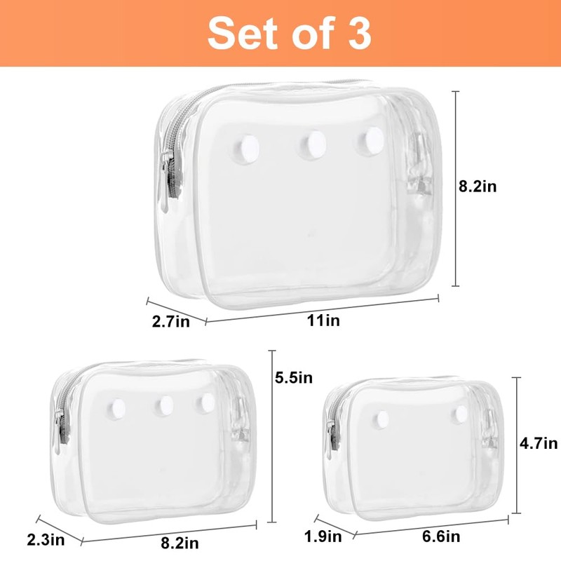 Everfunny 3 Packs Clear Bogg Beach Tote Bag with 2