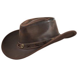 strength zones Leather Cowboy hat for Men & Women Durable Handcrafted Lightweight Shapeable Western Hats for Men Block Brown (US, Alpha, Large, Block Brown)