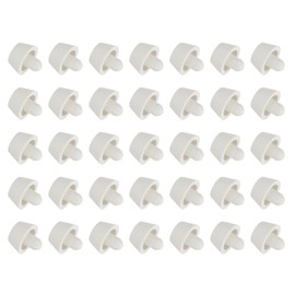 PATIKIL 6 x 16mm Soft Stem Bumpers, PE Anti-Collision Embedded Bumpers Flat Anti-Slip Pads for Patio Table Cabinet Furniture - 35pcs (White)