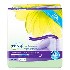 TENA Overnight Underwear, Large, 14 Count