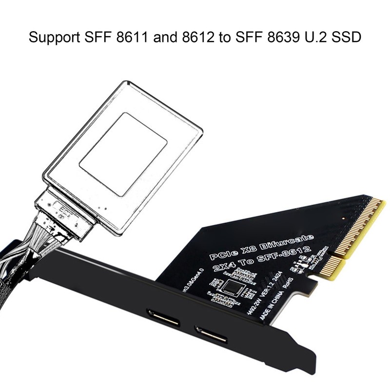 PCIe 4.0 X8 to Oculink Card, 128 GTs High Speed
