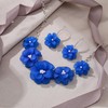 EVER FAITH Azul oscuroJuego de Collar flores hechos a mano