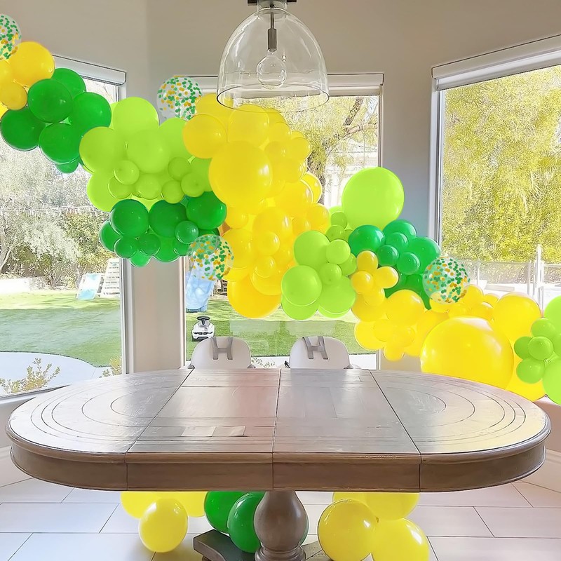 Balloon Dance Yellow Green Balloons, 60 pcs 12 Inch Matte