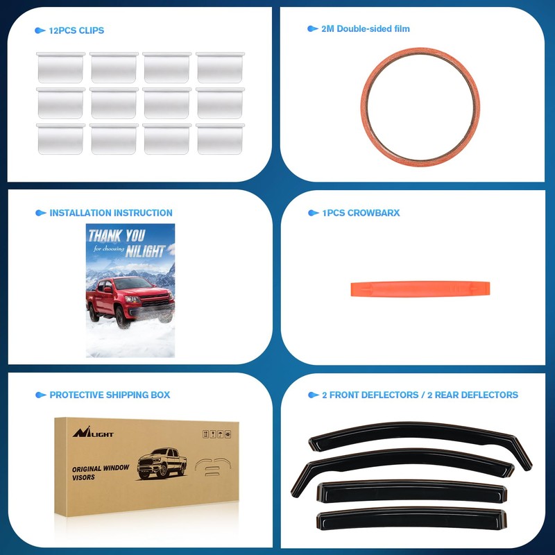 Nilight Vent Window Visors for Toyota Venza 2021 2022 2023