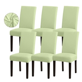 Sufdari Dining Chair Covers,Kitchen Chair Cover,Parsons Chair Slipcover,Spandex Chair Protectors for Dining Room Stretch Chairs Cover Set of 6 -Green
