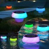 Pool Chlorine Floater with Solar Colorful Lights, Floating Dispenser Fits