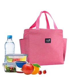 Senshuomy Insulated Lunch Bag Tote Bag,Cool Bag Lunch Box for Work & School,Lunch Cool Bag Water,Resistant Thermal Leak,Proof Lunch Organizer for Work,School,Picnic(Red)