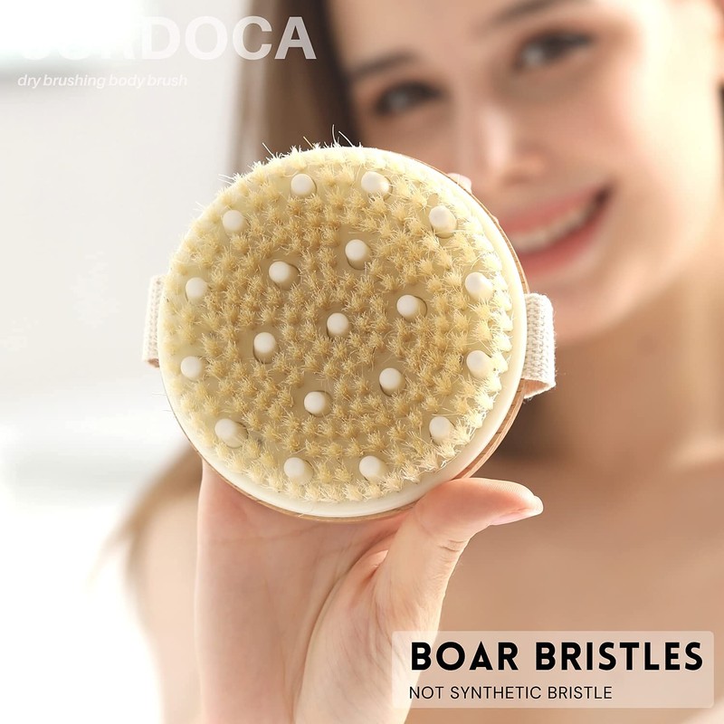 SURDOCA Dry Brushing Body Brush, Dry Brush Lymphatic Drainage, Wet