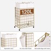 DXIGUSO Laundry Basket with Wheels, Heavy Duty Laundry Sorter 2