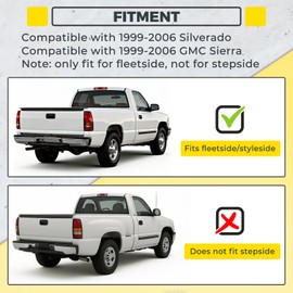 KUAFU Roll Pan Compatible with 1999-2006 Chevy Silverado GMC Sierra 1500 Pickup Trucks w/Light & Flip Down License Plate Only Fit for Fleetside