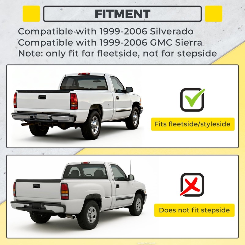 KUAFU Roll Pan Compatible with 1999-2006 Chevy Silverado GMC Sierra