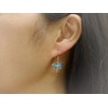 Sterling Silver Synthetic Blue Opal Dragonfly Dangle Earrings