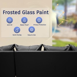 Frosted Glass Paint Kit for Window Privacy, 35Oz Waterproof & UV Resistant Window Paint for Bathroom, Kitchen, Room, Sliding Door, Water-Based Frosted Glass Spray