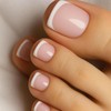 False Toenails, French Tip False Nails, 96 Pieces Short Elegant