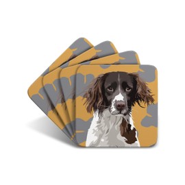 Springer Spaniel - Set of 4 Coasters - Leslie Gerry Animal Gifts