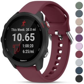 Meliya for Garmin Forerunner 55 Band, Forerunner 245 Band, Garmin Forerunner 645/645 Music Band, 20mm Replacement Band for Garmin Forerunner 55, Forerunner 245/245 Music, Forerunner645/645 Music, Forerunner 158 Smart Watch (Small, Wine Red)