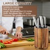 Hushee Wooden Knife Holder Block with Plastic Lid, 360° Rotating