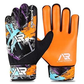 Arsh Sports Goalkeeper Gloves for Kids,Youth and Adult Football Soccer Goalie Gloves with 4-mm Latex Double Wrist Protection (Orange New, Size 8 Suitable for Size M-L Adult)