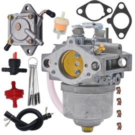 Lanigram 15003-2153 Carburetor Fit for Kawasaki FC420V FC400V 4 Stroke Engine Carb 15001-2972 15001-2987 15003-2154 With Fuel Pump