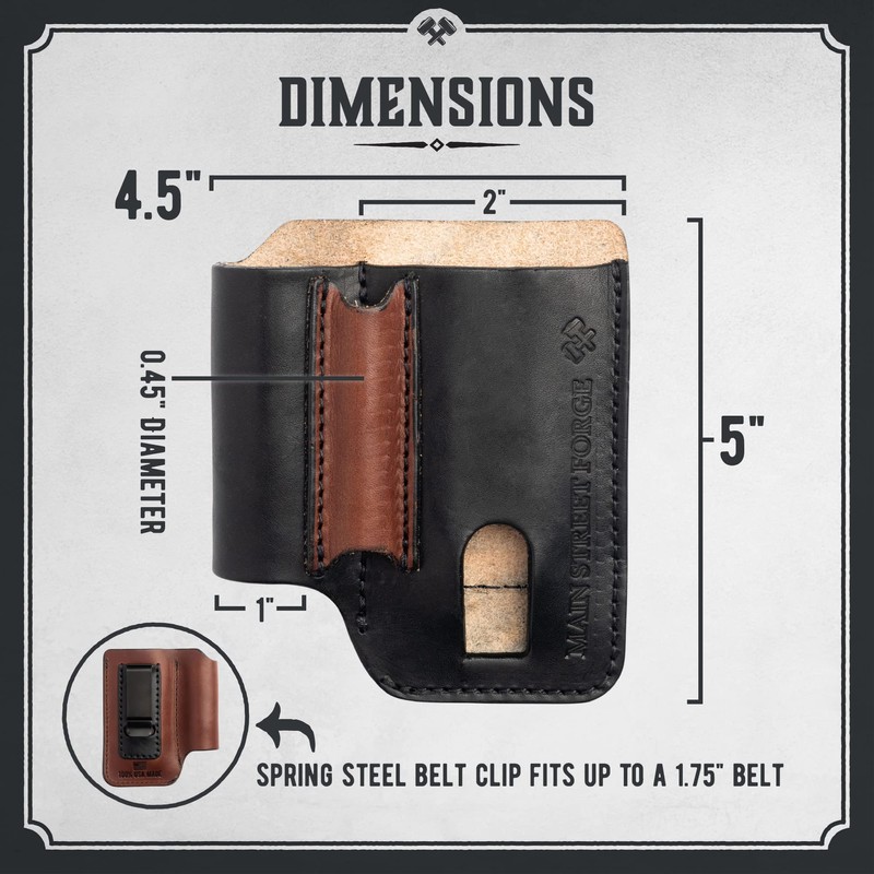 Made in USA Leather EDC Pouch | Leather Multitool Sheath/Holster
