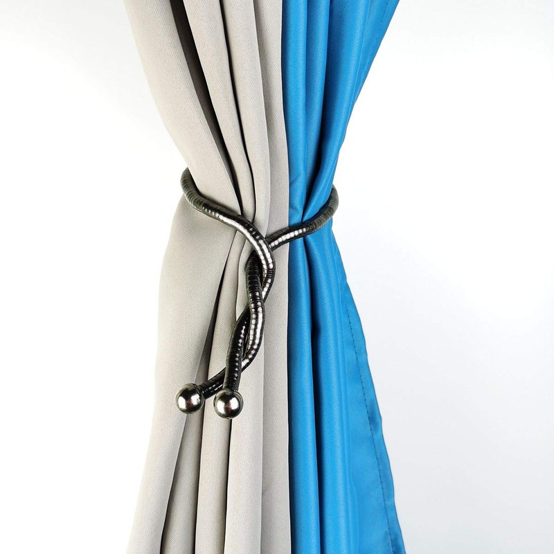 KXLife Curtain Tiebacks Clips, Decorative Drapes Holdbacks, Handmade Metal Rope