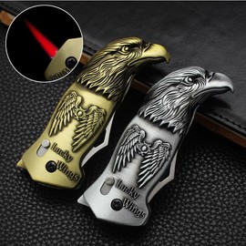 2(Pcs) Metal Cool Eagle's Head Lighter,Refillable and Adjustable, Fun Windproof Jet Flame Torch Lighters,Birthday, Butane,Candles Lighters,Gifts for Men and Girl (No Methane Gas)