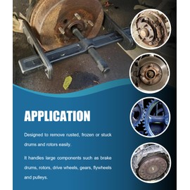 Deargooday 6980 Drum and Rotor Puller, Drum Brake Hub Puller for Removing Hub Drums, Rotors, Drive Wheels, Gears, Flywheels, Pulleys