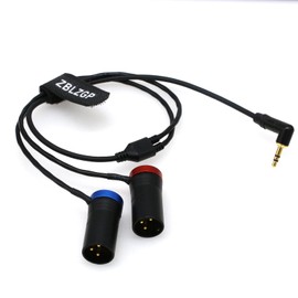 ZBLZGP Audio Cable Low-Profile TA3M XLR 3Pin Male to 3.5mm-TRS Y Cable for Canon EOS C70 6K Pro Cameras RØDE Wireless GO II Dual Channel Wireless Output