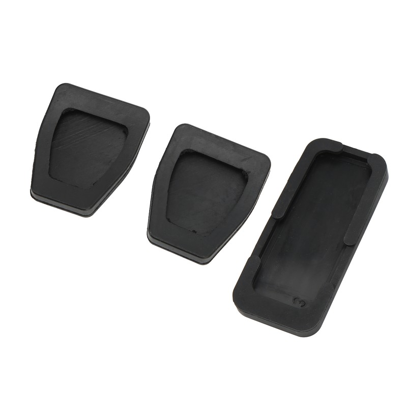 3pcs Clutch Brake Accelerator Pedal Pad Kit Rubber Black Flexible