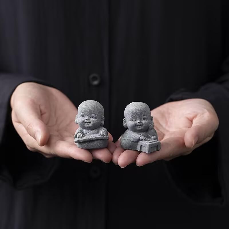Fovasen 4PCS Laughing Buddha Statue for Good Luck & Feng