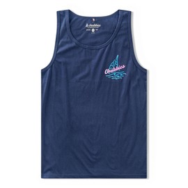 Chubbies Men's The Flamingo Yacht Club (Non Pocket Graphic Tank), Navy