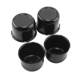 Rheedal 4Pcs 3.03inch Stainless Trailer Wheel Center Caps Push Through 3.03" Bore 2.35" Tall Hub Cap for Truck SUV RV Wheel Rim, Matt Black Wheel Cover
