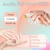 LONEOURS 24pcs French Almendra Nails, Acrílico, Cobertura completa, Uñas Falsas,