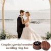 HOBBIESAY 1Pc 2-Slot Wooden Ring Box Wedding Ceremony Wooden Ring