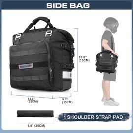 Rhinowalk Motorcycle Saddlebags Waterproof 20L Motorcycle Side Saddlebags Quick Release Pannier Bag Motorcycle Accessory (1pack)