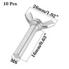 10 Pcs M6 304 Stainless Steel Wing Butterfly Screws Bolts