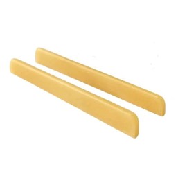 Set of 2 Classic Guitar Cow Bone Unbleached Shaped Saddles (Shaping Saddles) 80mm Wide x 3.0mm Thickness x Height 9mm