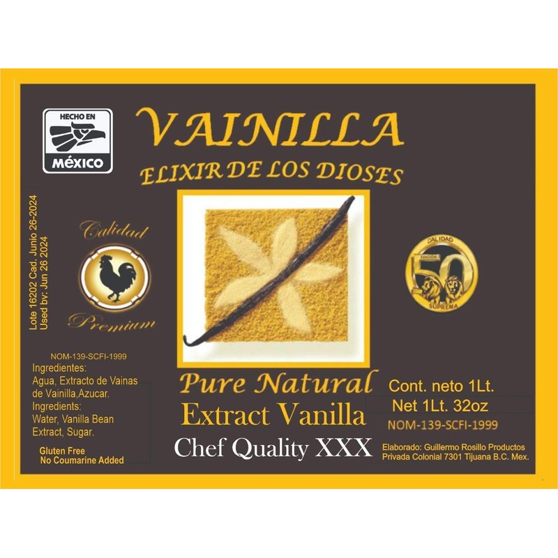 Vainilla Elixir De Los Dioses Pure Natural Vanilla Extract Chef