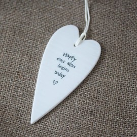 East of India Happy Ever After Begins today Ceramic Heart