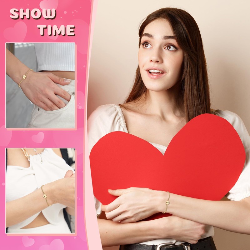 FANCIBAND L Valentines Day Gifts For Her Initial Bracelet for