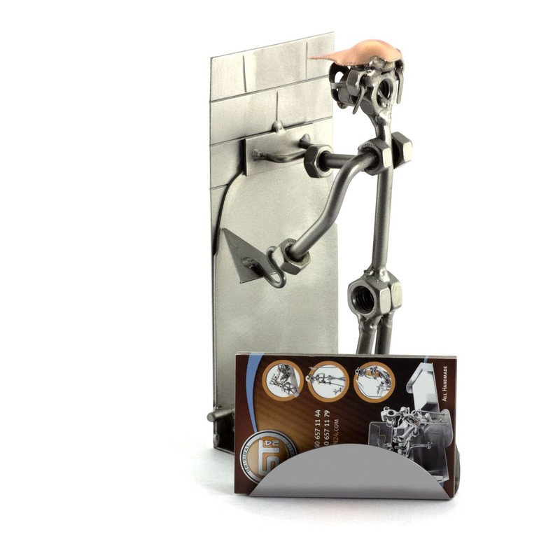 Steelman24 I Nuts and bolts sculpture Plasterer With Business Card